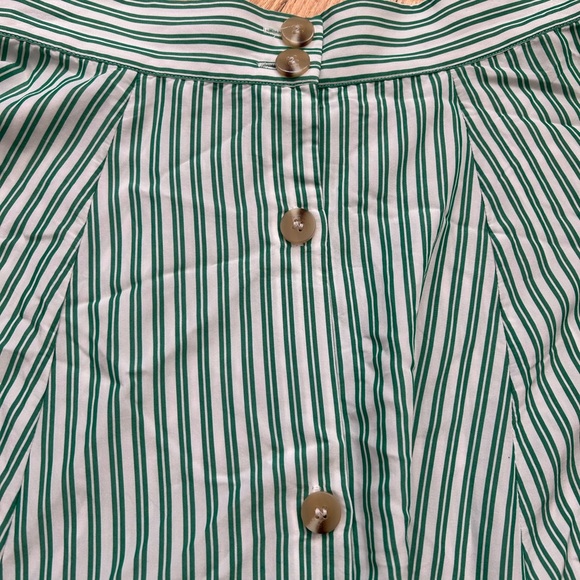 & Other Stories Mint Striped A-Line Skirt - Picture 4 of 9
